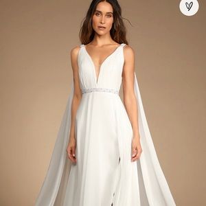 Lulus Grecian Romance White Wedding Dress Gown